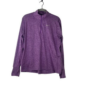 Peloton Nike Dri-Fit Women's Large Purple 1/4 Zip Pullover Long Sleeves